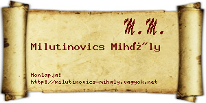 Milutinovics Mihály névjegykártya
